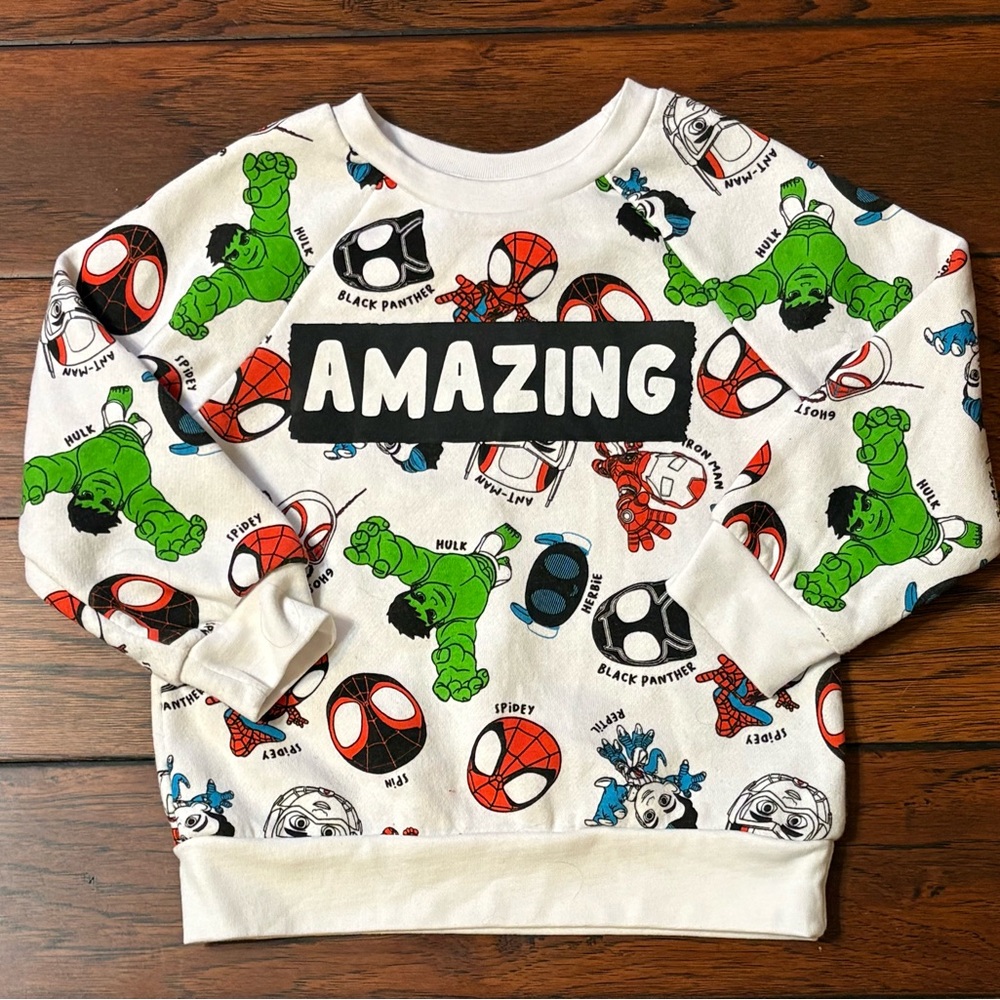 Marvel Spidey & Amazing Friends All-Over Print Crewneck Sweatshirt Toddler 3T